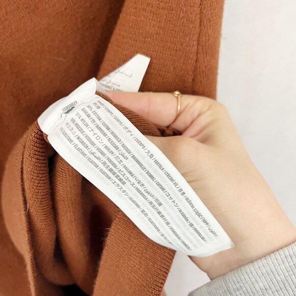 NEW Abercrombie & Fitch Brown Knit One Shoulder Bodycon Mini Dress Size Large - Picture 5 of 7